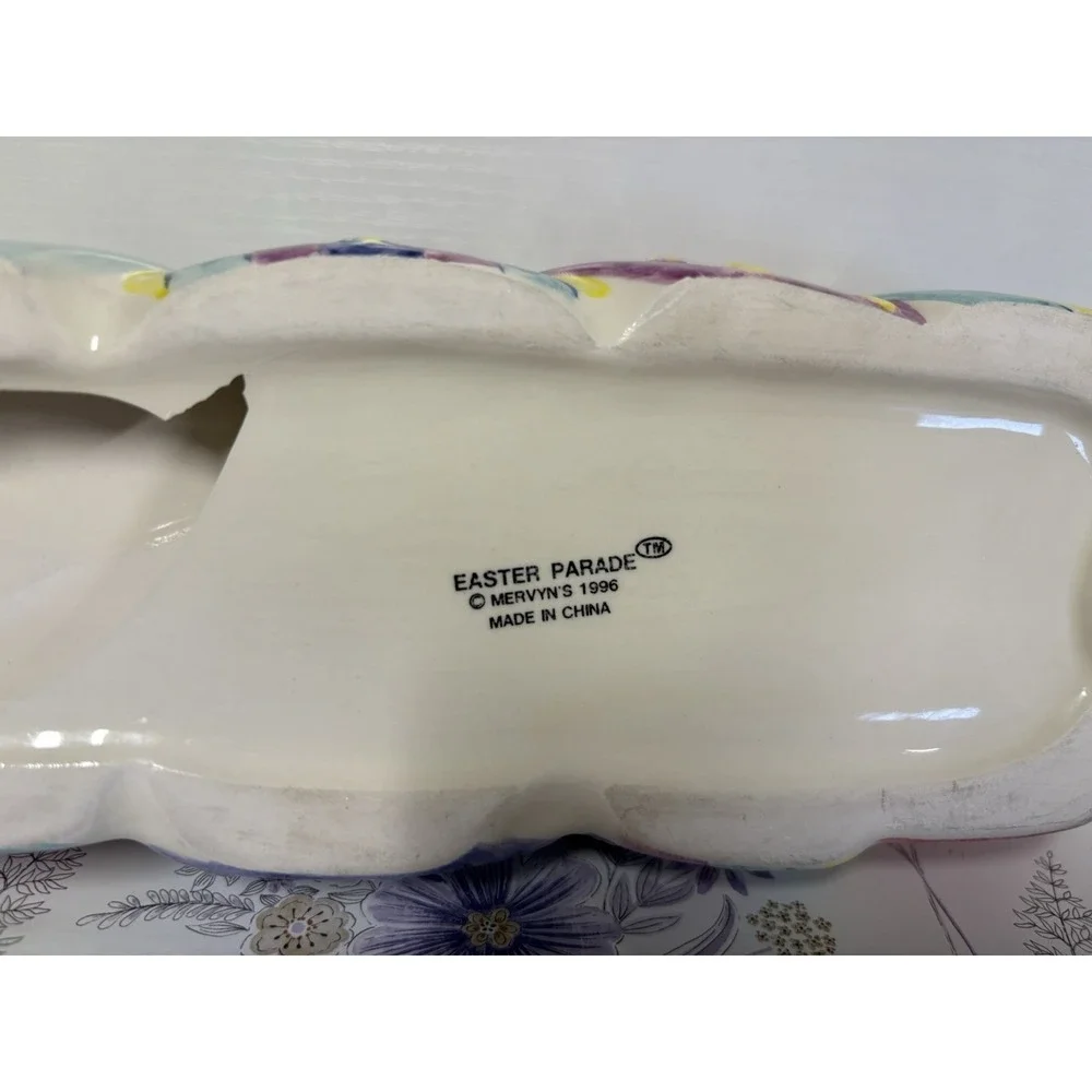 Vintage 1996 Mervyn's Easter Parade Bunny Egg Appetizer‎ Dish